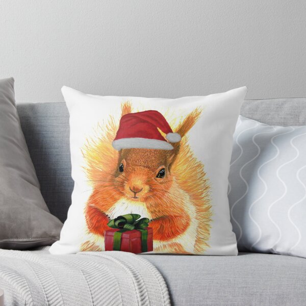 Item preview, RED SQUIRREL CHRISTMAS PRESENT - CHRISTMAS GIFT designed and sold by IslesArt.