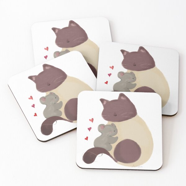 Item preview, Mouse and cat friendship designed and sold by Onyria Art.