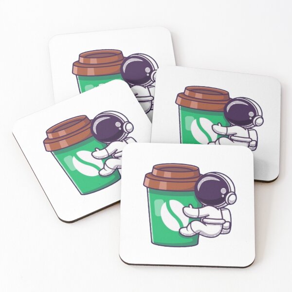 Item preview, astronauta abrazando café designed and sold by AnthonyVdV.