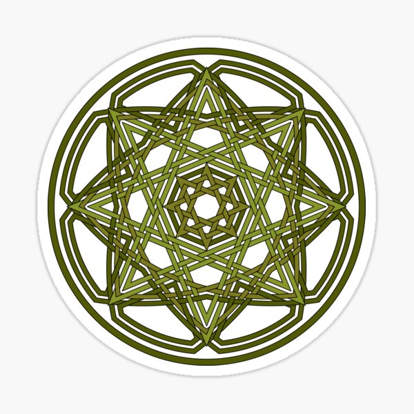 Pegatina «Octagrama floral de color verde Símbolo sagrado de geometría y  adorno de estrella celta» de arioscraft | Redbubble