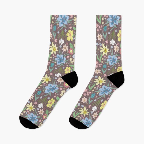 Item preview, Spring Flowers on Deep Taupe designed and sold by wazoosi.