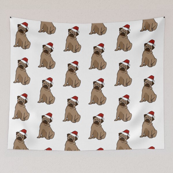 Item preview, Christmas Pug Pattern designed and sold by SmokeyCarbonite.