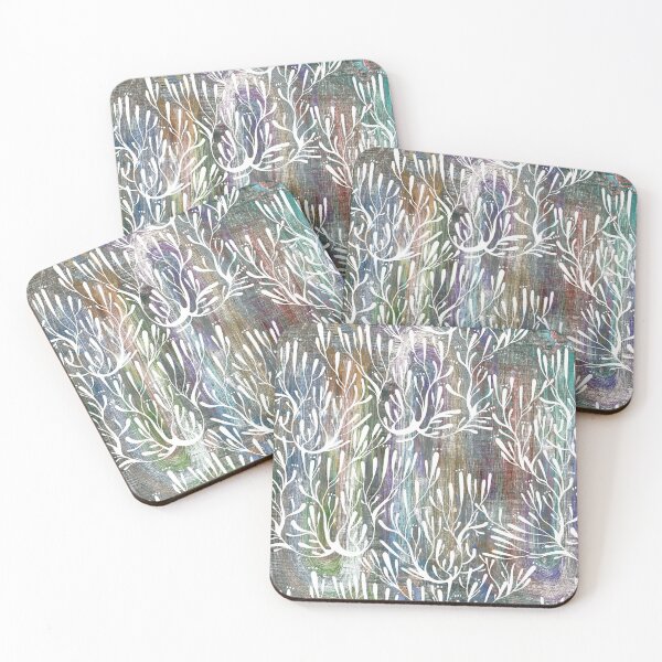 Item preview, Vivid imprint of the paint blots concept in grunge style with coral seaweed in the ocean or tree branches.  designed and sold by FENIO.