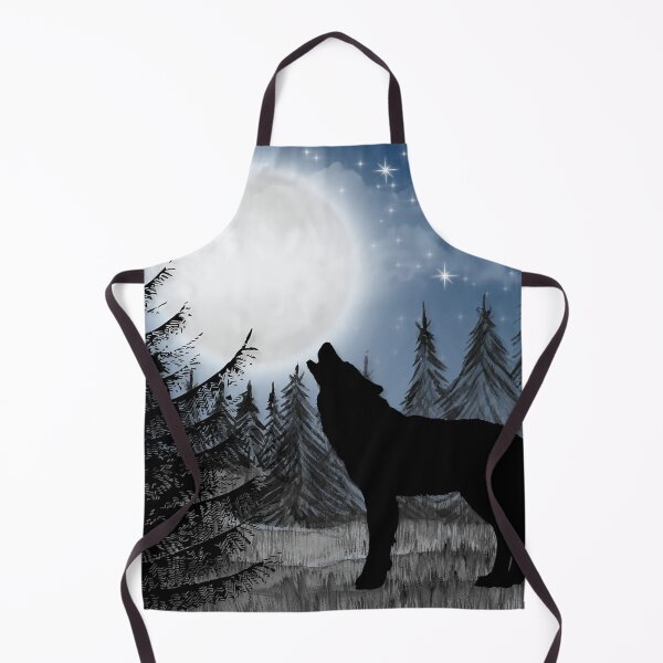 Item preview, Winter night snowflakes wolf moon designed and sold by Inspireaglow.