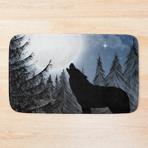 Item preview, Winter night snowflakes wolf moon designed and sold by Inspireaglow.