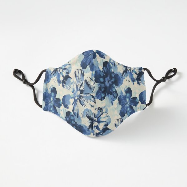 Shibori Inspired Oversized Indigo Floral Fitted 3-Layer