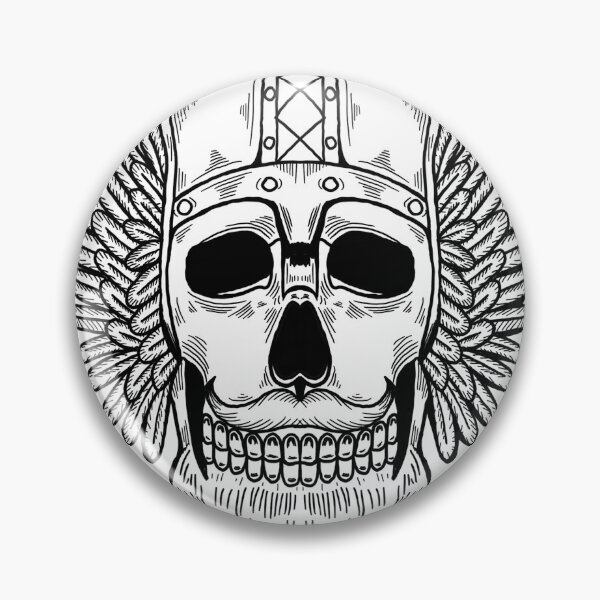 Artikelvorschau, Wikinger Schädel Helm Lineart entworfen und verkauft von papererwin.