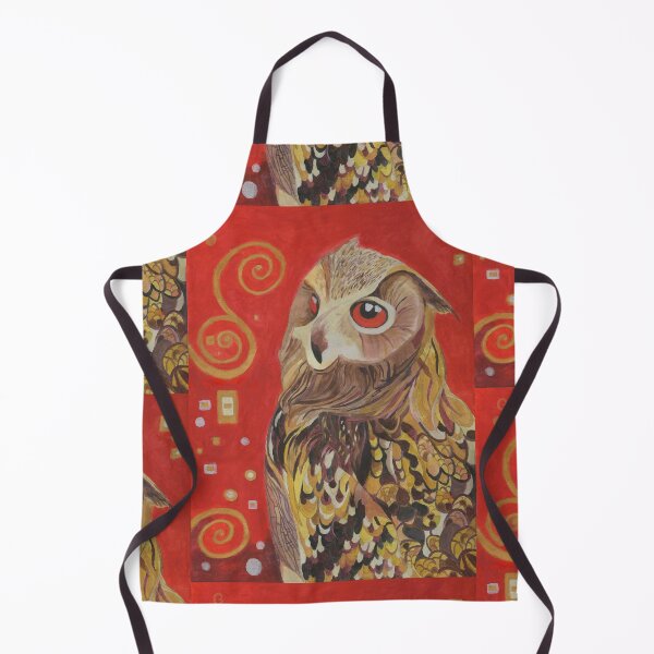 Item preview, Eagle owl painting in red and gold. designed and sold by esvb.