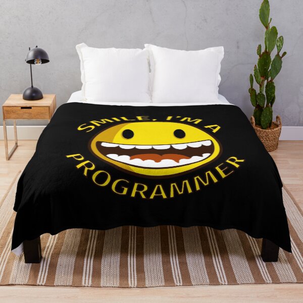 Item preview, Smile Im A Programmer Cartoon Smiley designed and sold by jacks-tees.