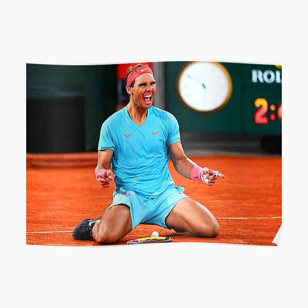 Rafael Nadal celebrando su victoria Póster
