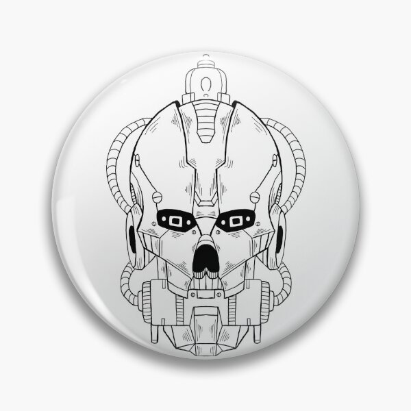 Artikelvorschau, Schädelroboter Lineart entworfen und verkauft von papererwin.