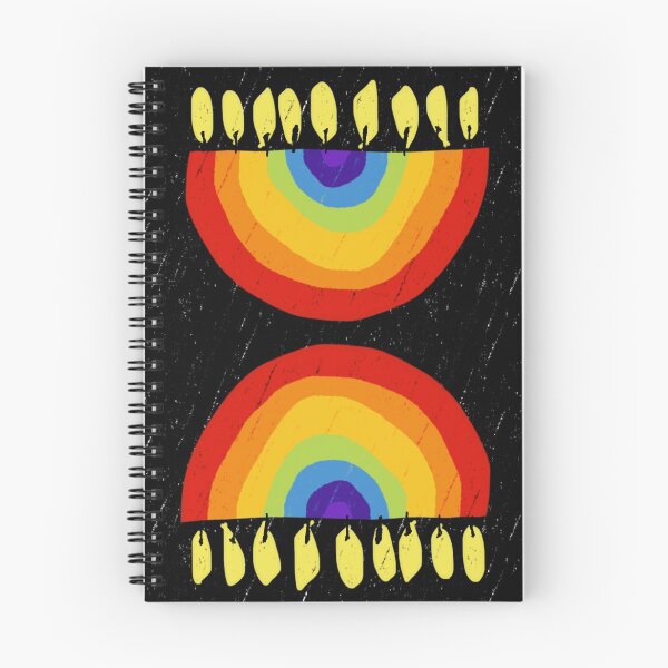 Item preview, Rainbow Chanukiah Black Print designed and sold by TillaCrowne.