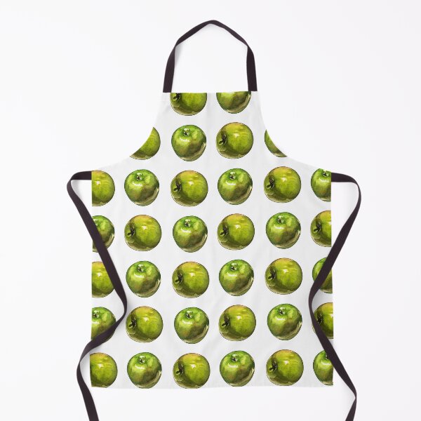 Item preview, Green Apples Pattern - realistic watercolor illustration designed and sold by AquarellChill.