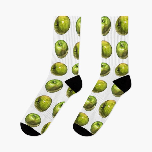 Item preview, Green Apples Pattern - realistic watercolor illustration designed and sold by AquarellChill.