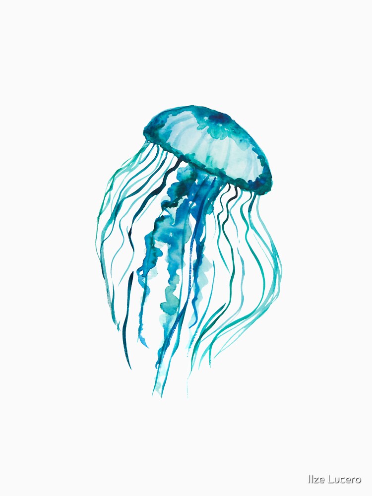 Aperçu 7 sur 7. T-shirt classique avec l'œuvre Méduse aquarelle créée et vendue par ilzesgimene.