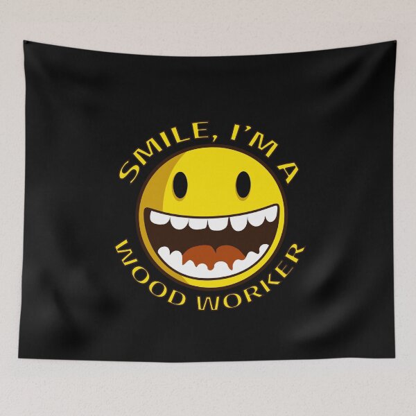Item preview, Smile Im A Wood Worker Cartoon Smiley designed and sold by jacks-tees.