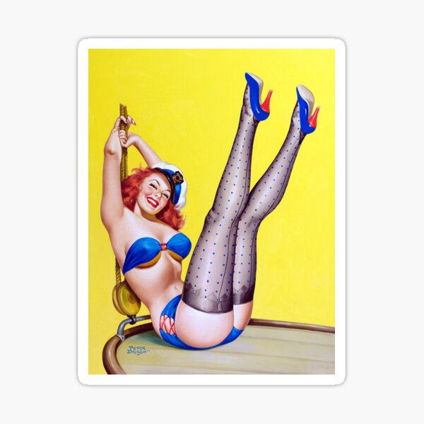 Vintage Sexy First Mate Pin Up Girl Sticker By Pdgraphics Redbubble 