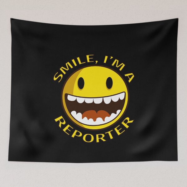 Item preview, Smile Im A Reporter Cartoon Smiley designed and sold by jacks-tees.