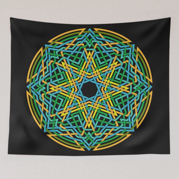 Item preview, Full Color Floral Octagram Sacred Symbol Of Geometry and Celtic Star Ornament designed and sold by arioscraft.