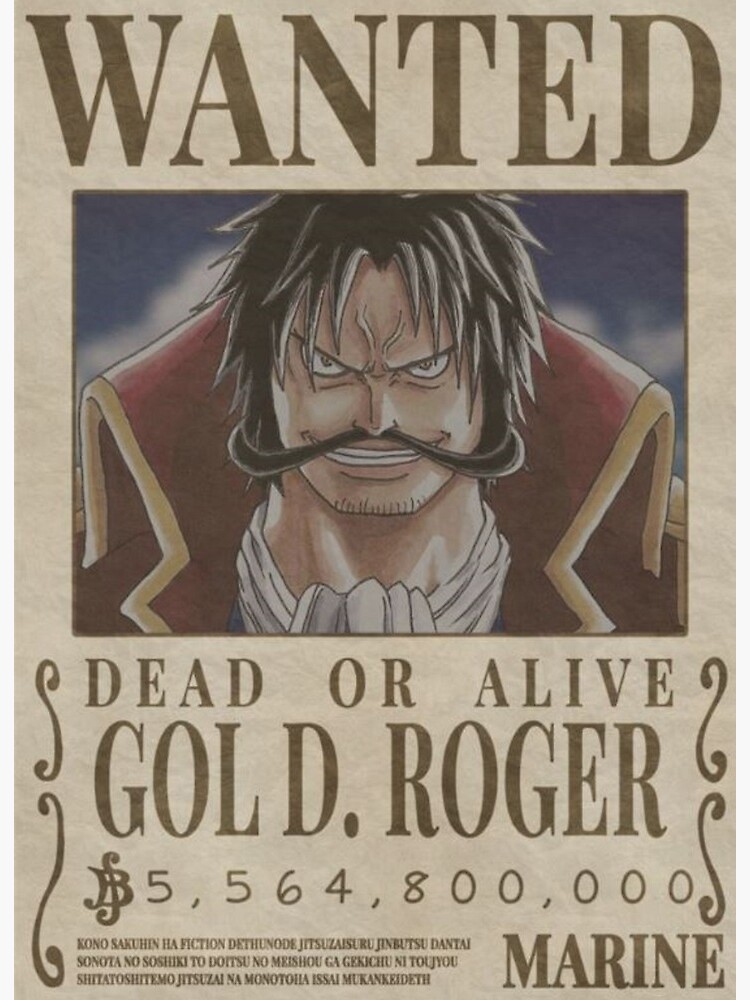 Gold Roger One Piece Wanted Poster Art Board Print for Sale by One Piece  Bounty Poster