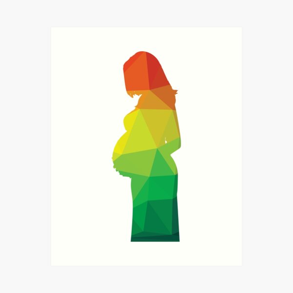 Item preview, Pregnant woman colored silhouette designed and sold by binti163.