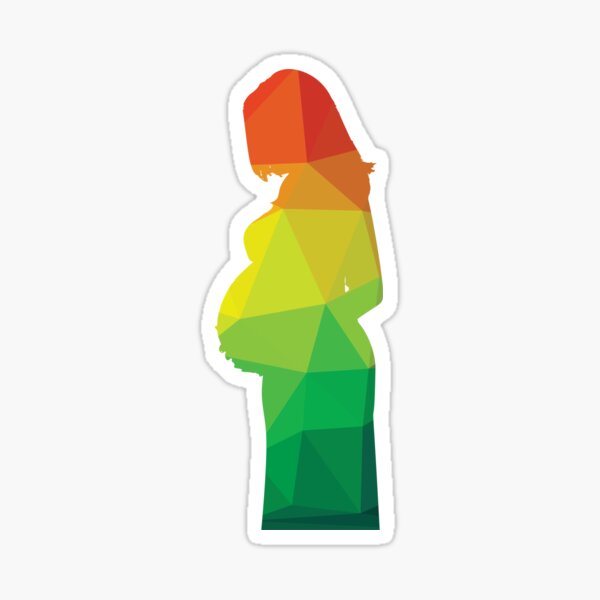 Item preview, Pregnant woman colored silhouette designed and sold by binti163.