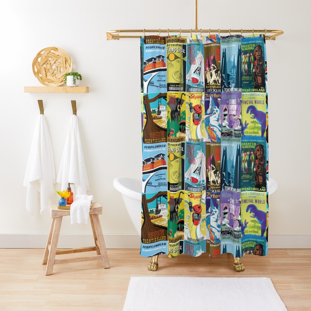 Vintage Ride Posters Shower Curtain