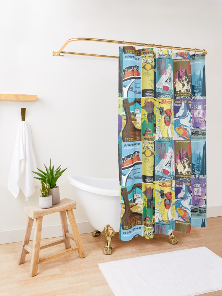 Alternate view of Vintage Ride Posters Shower Curtain
