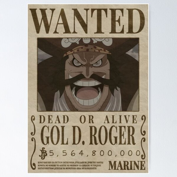 Gold Roger One Piece Wanted Poster Art Board Print for Sale by