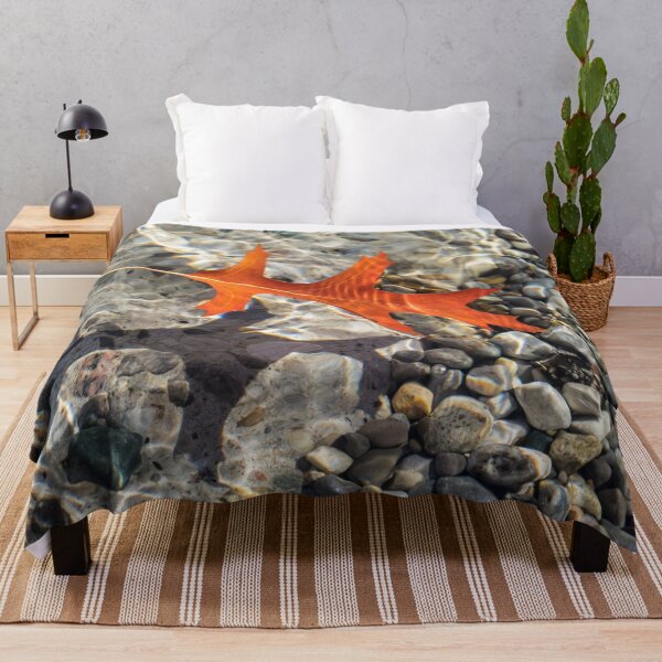 Item preview, Playful Patterns - Slender Oak Leaf in Bold Vermilion Floating Underwater designed and sold by Georgia Mizuleva.