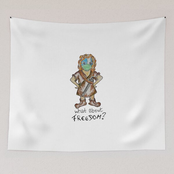 Item preview, Facemasks and Freedom - funny cartoon Scotland character in a kilt designed and sold by Canvasvendetta.