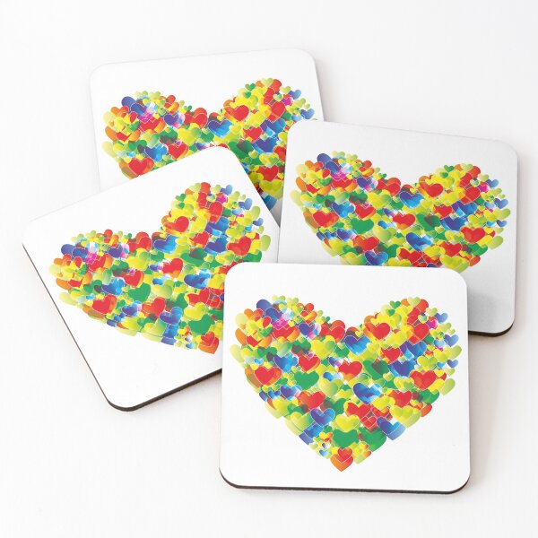 Item preview, Colorful watercolor heart shapes designed and sold by schtroumpf2510.