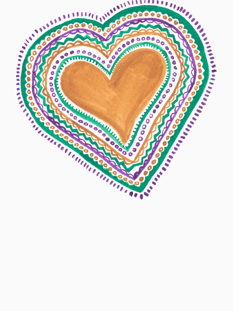 Thumbnail 3 of 3, Baseball ¾ Sleeve T-Shirt, Golden Heart designed and sold by lauramaxwell.