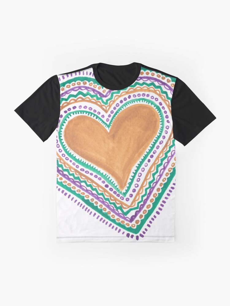 Thumbnail 4 of 5, Graphic T-Shirt, Golden Heart designed and sold by lauramaxwell.