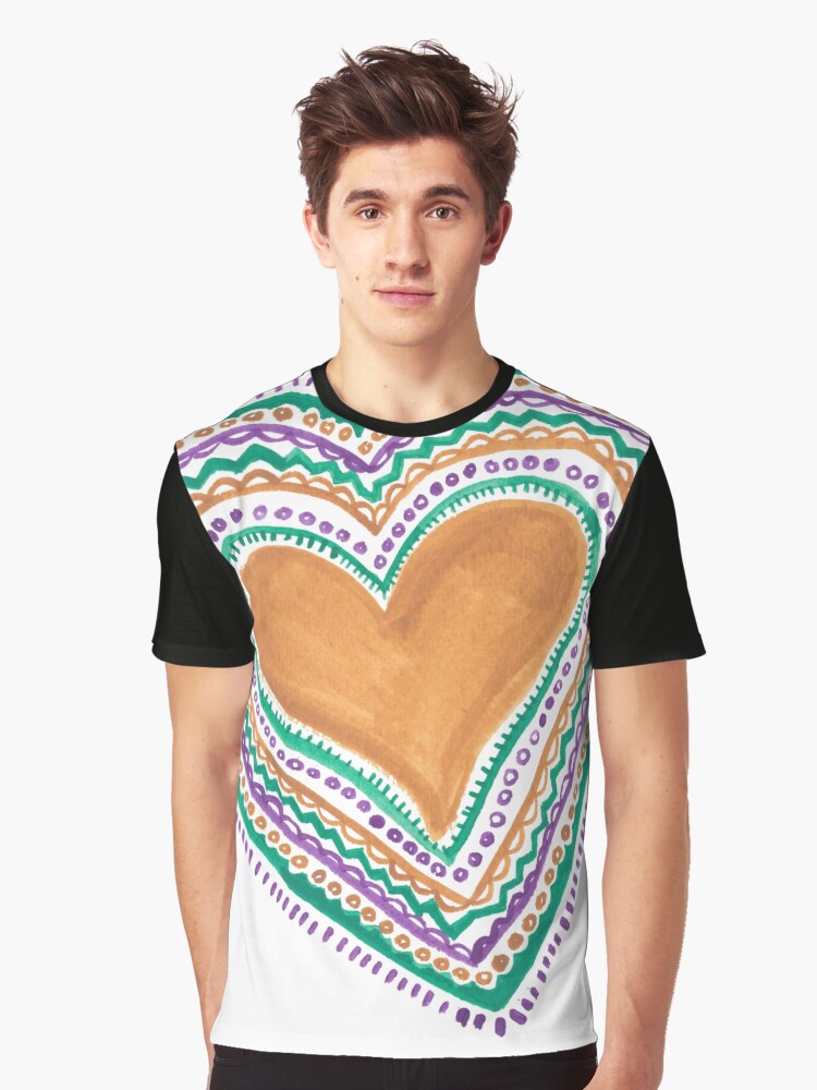 Thumbnail 1 of 5, Graphic T-Shirt, Golden Heart designed and sold by lauramaxwell.