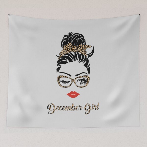 Item preview, December Girl Woman Lips Eyes Lady Leopard Birthday Gift designed and sold by CreativeGift.