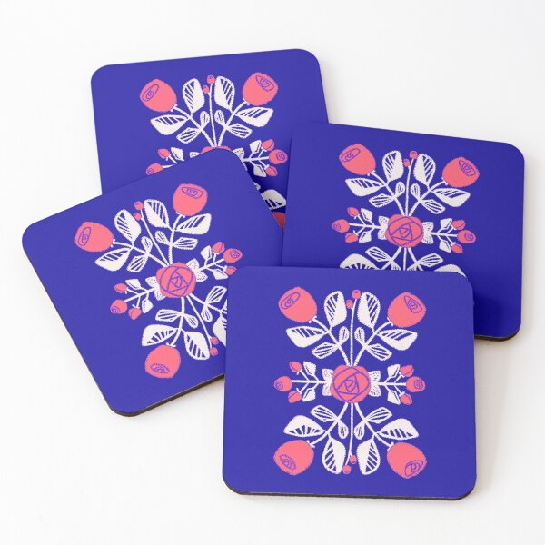 Item preview, Folk Roses on Deep Blue designed and sold by Christine Philbrick.