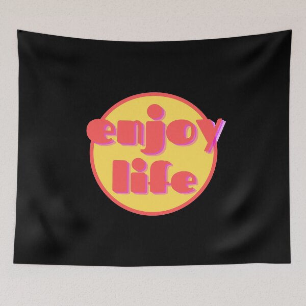 Item preview, Retro Yellow Enjoy Life Design designed and sold by Nxt-Lvl-Awesome.