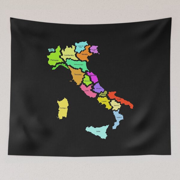 Item preview, Italy regions map and names designed and sold by runstore.