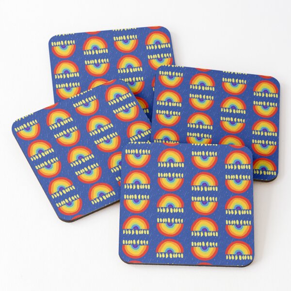 Item preview, Rainbow Chanukiah Dark Blue Print designed and sold by TillaCrowne.