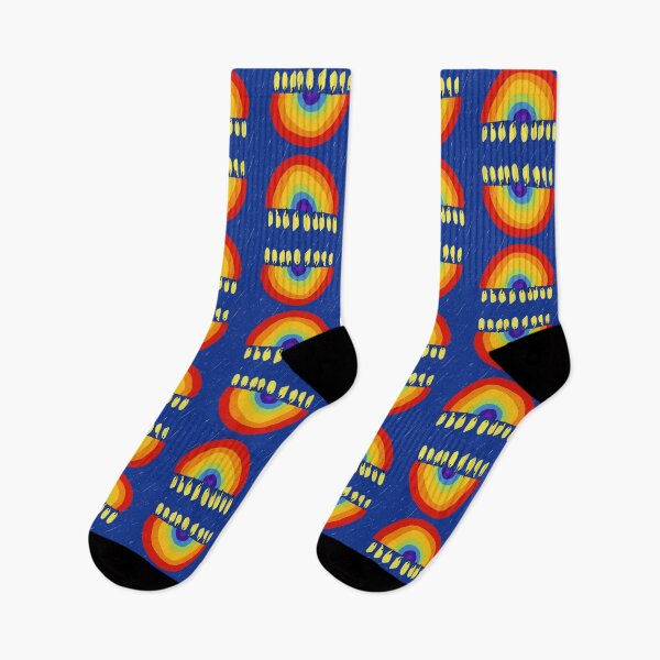 Item preview, Rainbow Chanukiah Dark Blue Print designed and sold by TillaCrowne.
