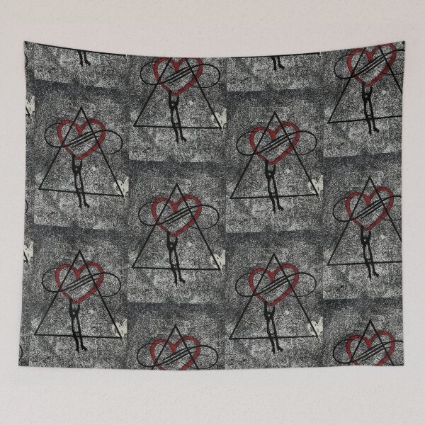 Item preview, black, red, heart shape logo design  designed and sold by Lina369.