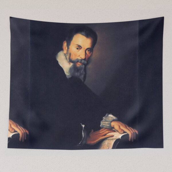 Item preview, Claudio Monteverdi oil painting Bernardo Strozzi Innsbruck 1630 designed and sold by Vintage Designs +.