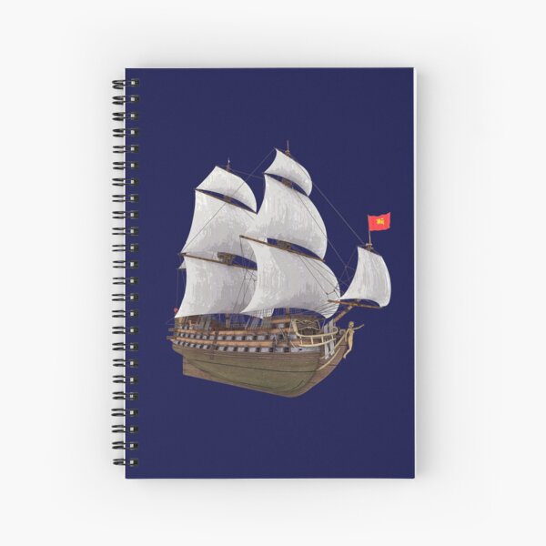 Französisches Segelschiff aus dem 18. Jahrhundert Spiralblock