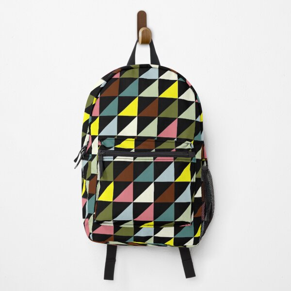 Item preview, Geometric Pattern 62 (multicolor triangles on black) designed and sold by Geometric Patterns.