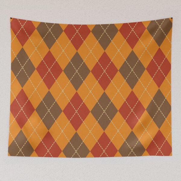 Item preview, Preppy 1980s Autumn Fall Brown Burgundy Orange Argyle designed and sold by IamTrending.