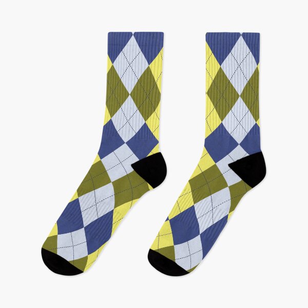 Aperçu de l'œuvre Années 1980 Preppy Rétro Bleu Vert Jaune Argyle créée et vendue par IamTrending.