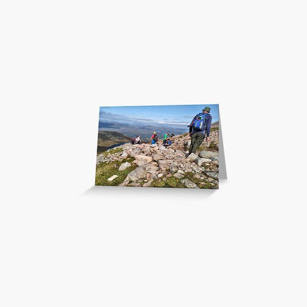 Climbers make their way up the steep path on Ben Nevis Greeting Card