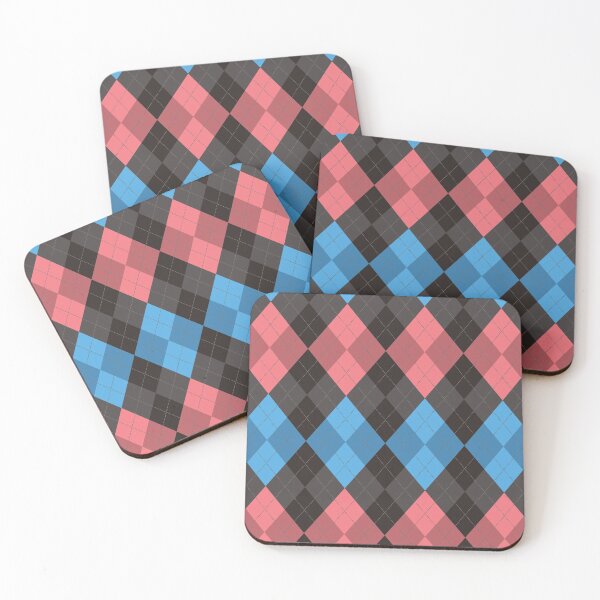 Item preview, Preppy 1980s Retro Black Pink Blue Argyle designed and sold by IamTrending.