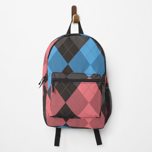 Item preview, Preppy 1980s Retro Black Pink Blue Argyle designed and sold by IamTrending.